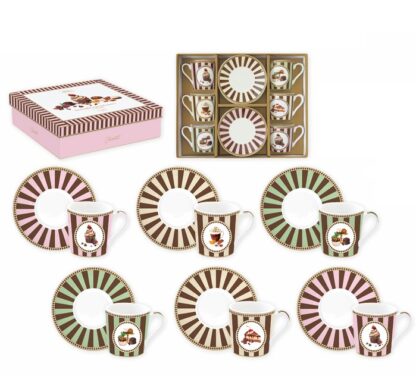 Conjunto 6 chávenas de café + pires Sweet Moments: Easylife