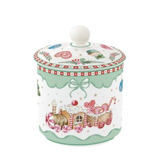 Pote Biscoiteiro 13cm Verde Sweet Christmas: Easylife