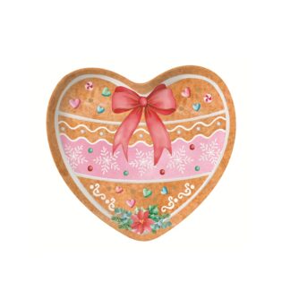 Prato formato Coração Gingerbread Sweet Christmas: Easylife
