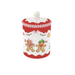 Easy Life – Barattolo con coperchio in porcellana altezza 18 cm diametro 11,5 cm – Sweet Christmas