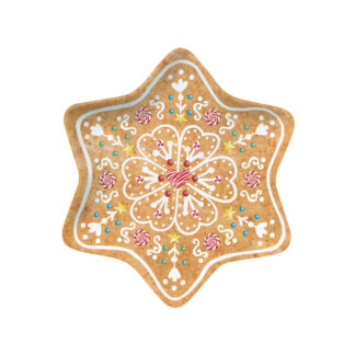 Prato Estrelado Biscoito 22.5cm Sweet Christmas: Easylife