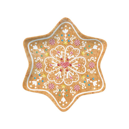 Prato Estrelado Biscoito 22.5cm Sweet Christmas: Easylife