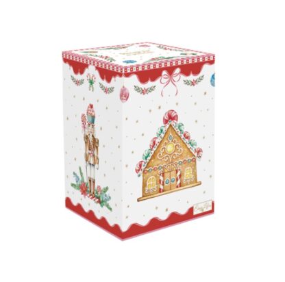 Easy Life – Barattolo con coperchio in porcellana altezza 18 cm diametro 11,5 cm – Sweet Christmas