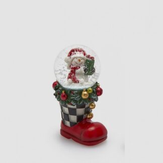 Globo de Neve Bota com Boneco de Neve 9cm