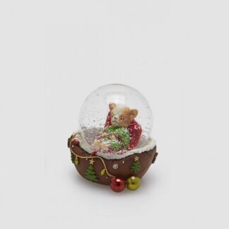 Globo de Neve 6.5cm Cãozinho: base castanha