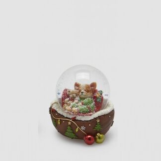Globo de Neve 9cm Cãozinho: base castanha