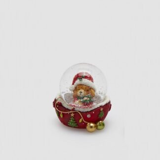 Globo de Neve 6.5cm Cãozinho: base vermelha