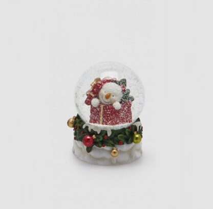 Globo de Neve 9cm Enfeites Bolinhas: Boneco de Neve