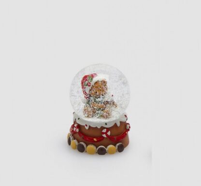 Globo de Neve mini 6.5cm Urso Guloso: modelo Gorro e Cupcake