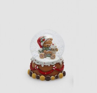 Globo de Neve 9cm Urso Guloso: modelo Gorro e Cupcake