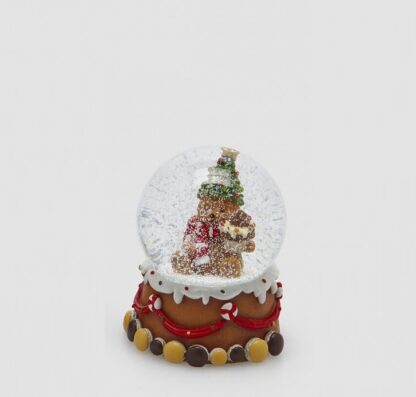 Globo de Neve 9cm Urso Guloso: modelo Gorro Pinheiro e Bolinho
