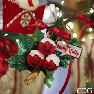 Pendente de Natal Divertido: Azevinho Holly Jolly