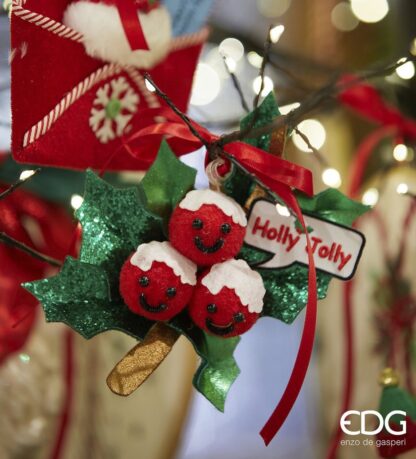 Pendente de Natal Divertido: Azevinho Holly Jolly