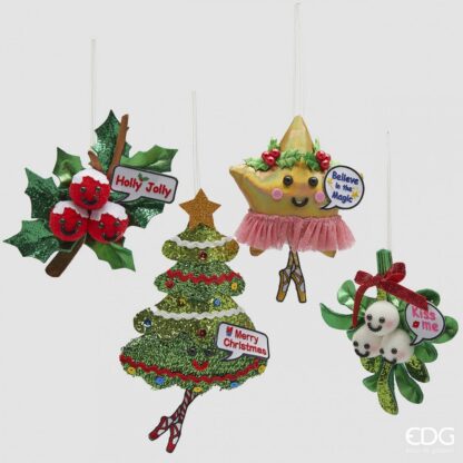 Pendente de Natal Divertido: Pinheiro Merry Christmas