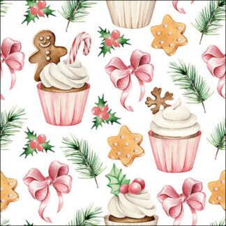 Guardanapo papel 33X33: Doces Rosas de Natal