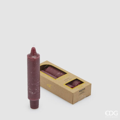 Pack 2 velas grossas curtas para castiçal: COR BURGUNDY