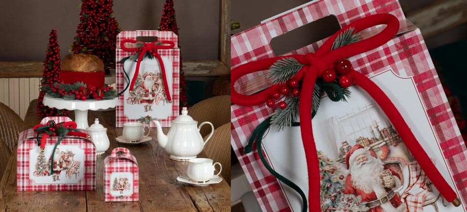 Caixa com Cordão Santa's Home Tartan: 24.5X24.5X18cm - Image 2