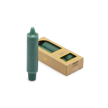 Pack 2 velas grossas curtas para castiçal: COR VERDE
