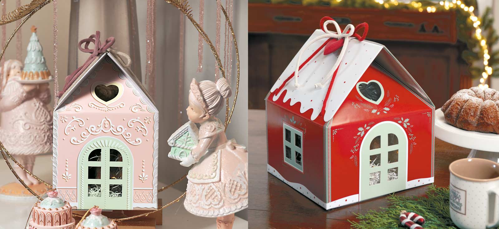 Caixa Casinha com Cordão Red Christmas: 24.5X24.5X15cm - Image 2