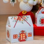 Caixa Casinha com Cordão XL White Christmas: 33X25X19cm