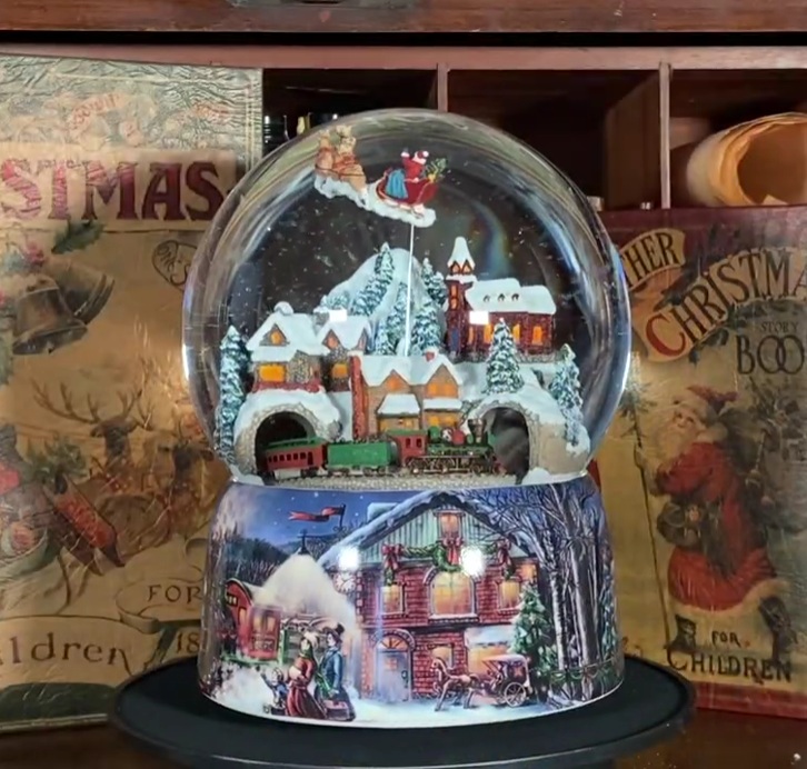 Globo de neve XL Pai Natal no Trenó: rotação dupla - Image 2