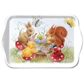 Tabuleiro Melamina 21X13cm Pinturas de Páscoa