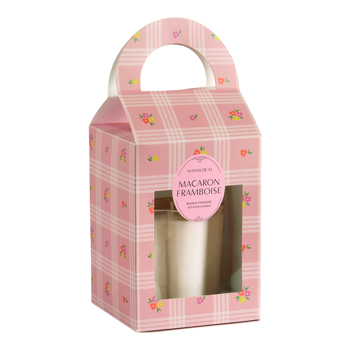 Caixa presente Vela 145gr Gourmandises D'Été: Macaron Framboise