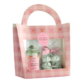 Caixa presente Vela + gessos Gourmandises D’Été: Macaron Framboise