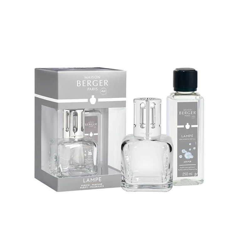 Coffret Lâmpada Catalítica Cubo Transparente + 250ml Neutro