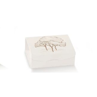 Caixa Cartão 7X7X3cm Árvore Marfim