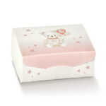 Caixa Cartão 7X7X3cm Ursinho Rosa