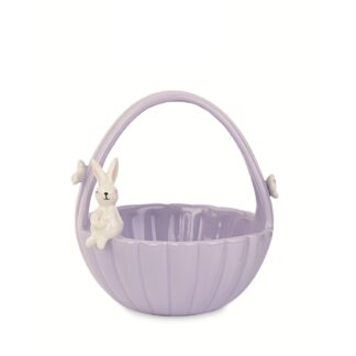 Cesta Pote Lilás Coelhinho pequena 15X17cm: em caixa oferta