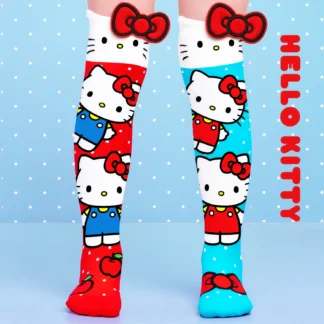 Meias Hello Kitty vermelhas e azuis - idade 6-99: MADMIA