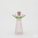 FLOWER CANDLE HOLDER H.21 D.12 C6 Cod. 4400507A775 Variation GREEN/PINK