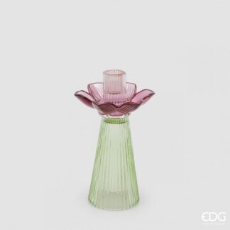FLOWER CANDLE HOLDER H.21 D.12 C6 Cod. 4400507A699 Variation VIOLET MIX
