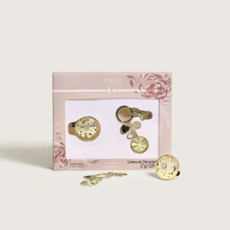 Coffret Les Petits Trésors Ophelia diffuseur voiture & porte clefs Or carro voiture maison berger paris