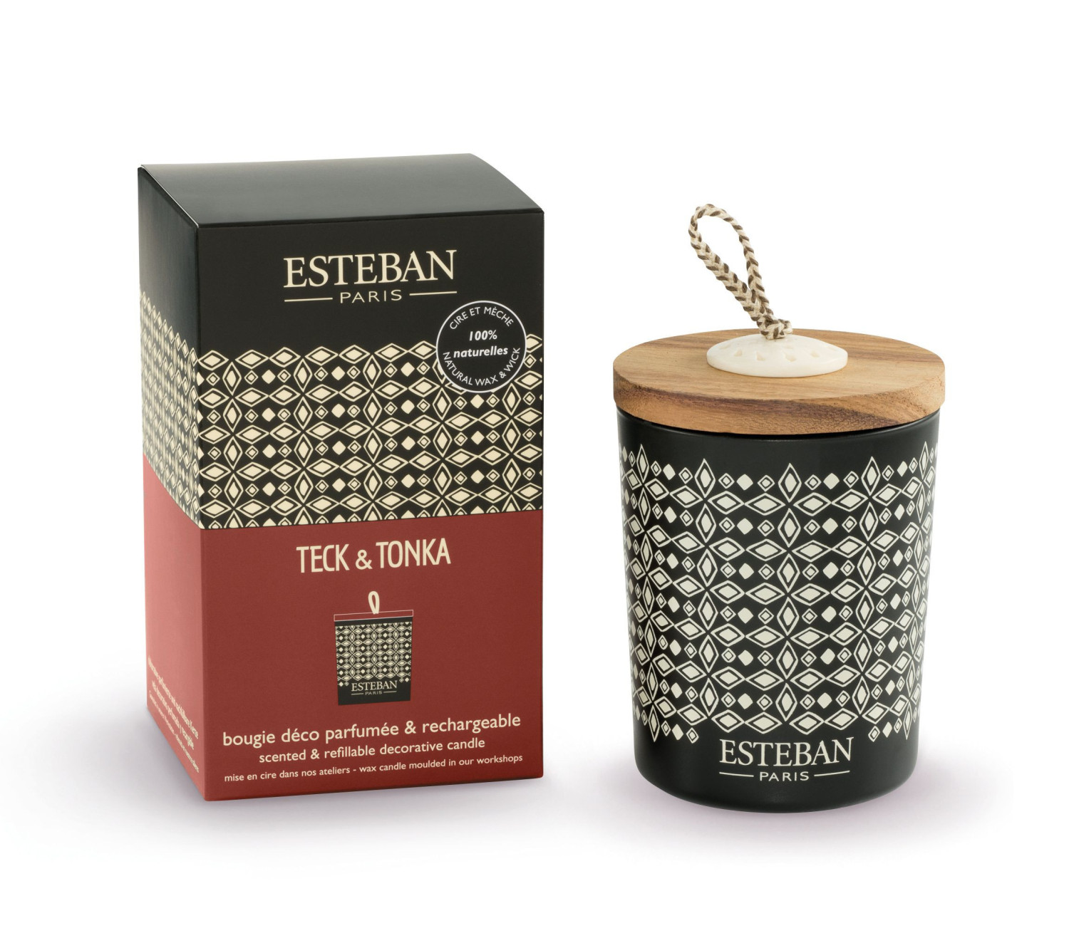 Teck et Tonka Refillable decorative scented candle