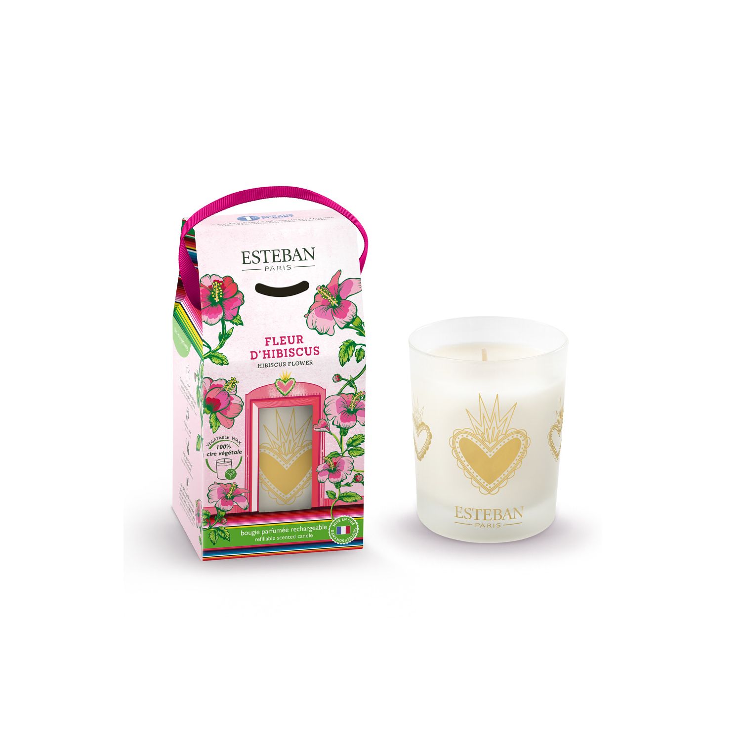 Hibiscus flower Refillable scented candle flower of Hibiscus 180g