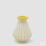 STRIPED VASE WITH RIM PCS H.20 D.16 C6 Cod. 1101254A200 Variation YELLOW