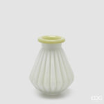 STRIPED VASE WITH RIM PCS H.20 D.16 C6 Cod. 1101254A881 Variation LIGHT BLUE green edg