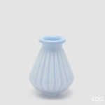 STRIPED VASE WITH RIM PCS H.20 D.16 C6 Cod. 1101254A881 Variation LIGHT BLUE