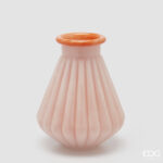 STRIPED VASE WITH RIM PCS H.28 D.23 C6 Cod. 1101255A334 Variation CORAL