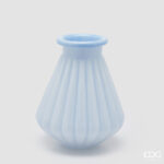 STRIPED VASE WITH RIM PCS H.28 D.23 C6 Cod. 1101255A881 Variation LIGHT BLUE