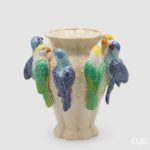 PARROTS CHAKRA VASE H.36.5 D.33 C6 Cod. 1101498A999 Variation MULTICOLOR