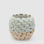 CHAKRA SHELLS VASE H.21 D.24.5 C6 Cod. 1101502A881 Variation LIGHT BLUE