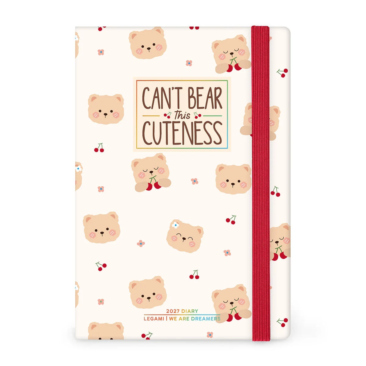 legami Agenda Semanal Fotográfica de 12 Meses Medium 2027 - Teddy Bear White