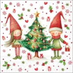 Napkin 33 Elves by the tree FSC Mix 33321075