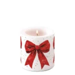 Candle small Fancy bow red/white 39221325