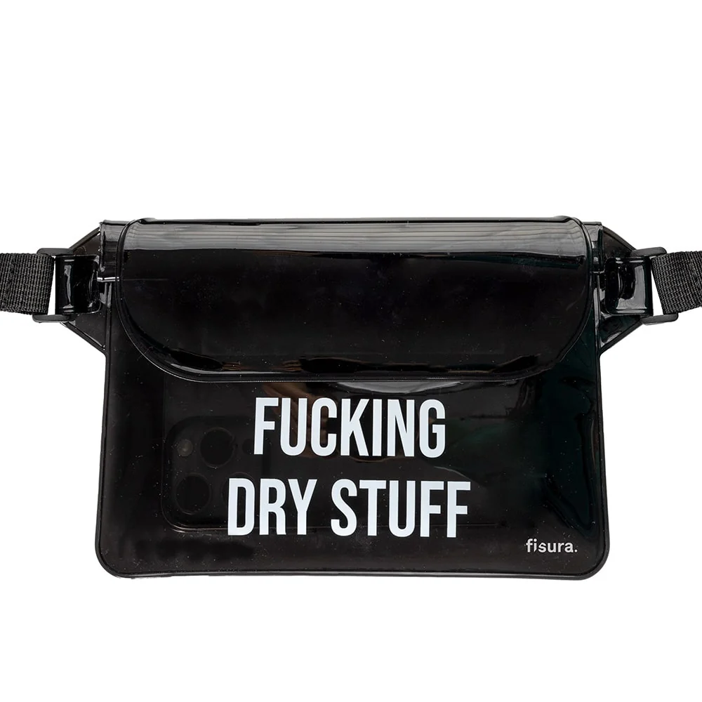 Bolsinha cintura/tiracolo impermeável Preta "Fucking Dry Stuff" - Image 4