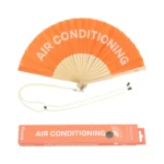 Abanico "Air conditioning" naranja LEQUE ABANICO FISURA